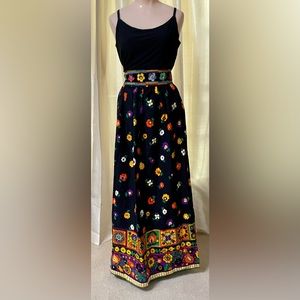NOT FOR SALE - Vintage 1969 Multicolor Floral & Black Maxi Skirt